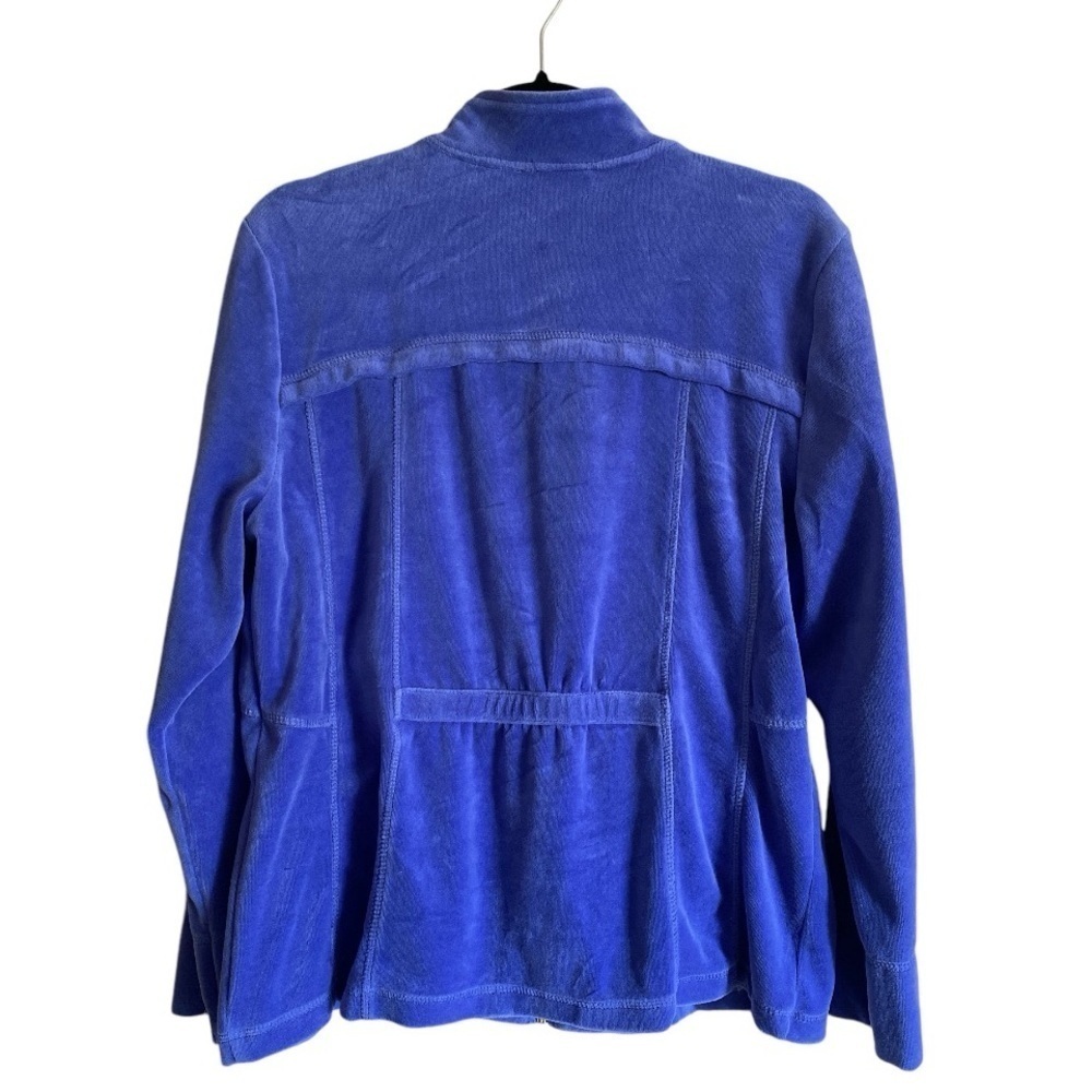 Vintage Tracksuit Pantsuit DRAPER’S & DAMON’S Velour Blue Medium Balletcore - Picture 8 of 11